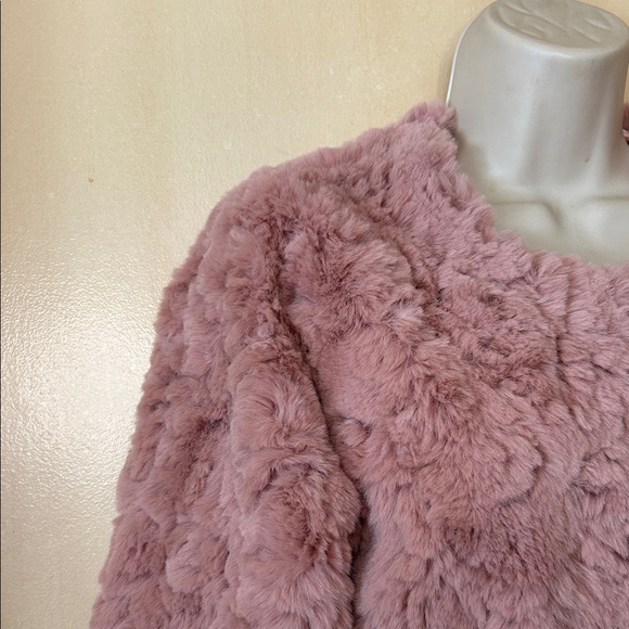 Line & Dot Plush Faux Fur Pink Teddy Jacket size S - Picture 5 of 11